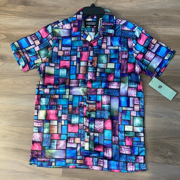 Men’s retro colorful print silky smooth touch size S - Picture 5 of 16